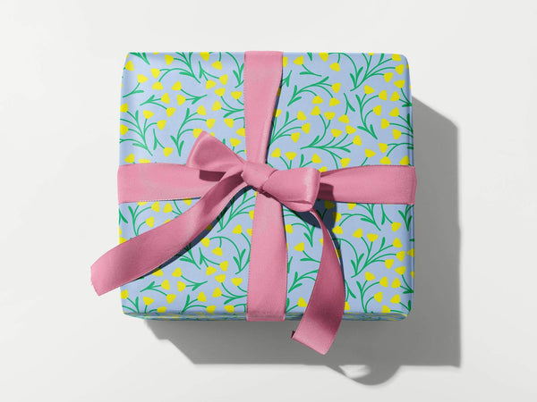 Luxury Illustrated Light Bright Floral Gift Wrap with Fruit and Berries —  Wildwood Paper