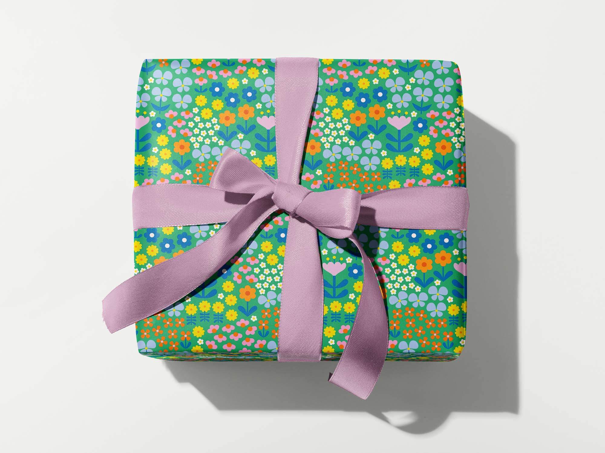 Let's Meet in the Meadow • Retro Floral Gift Wrap Sheets or Roll