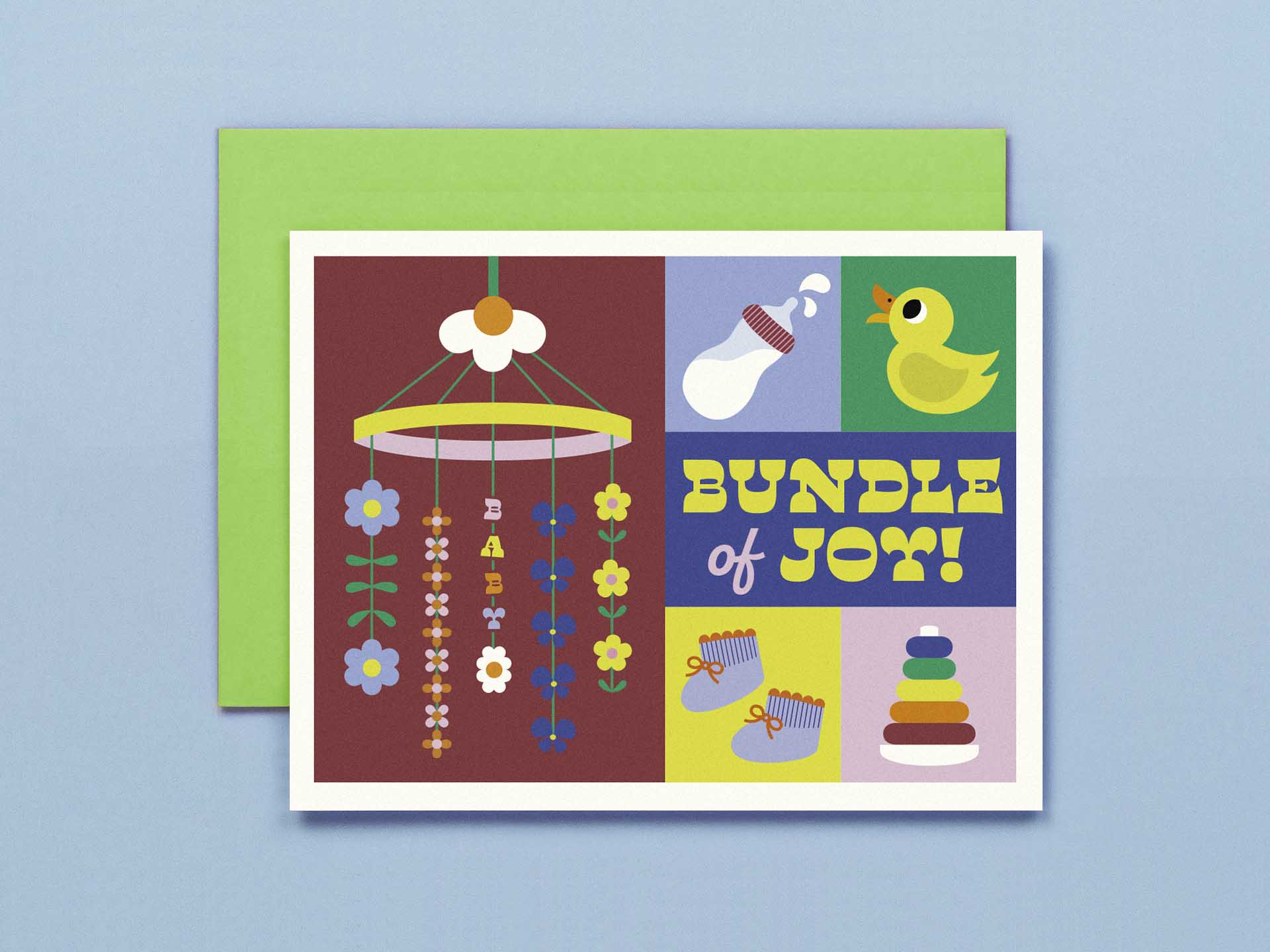 Baby Block / Bundle of Joy Colorblock New Baby Card