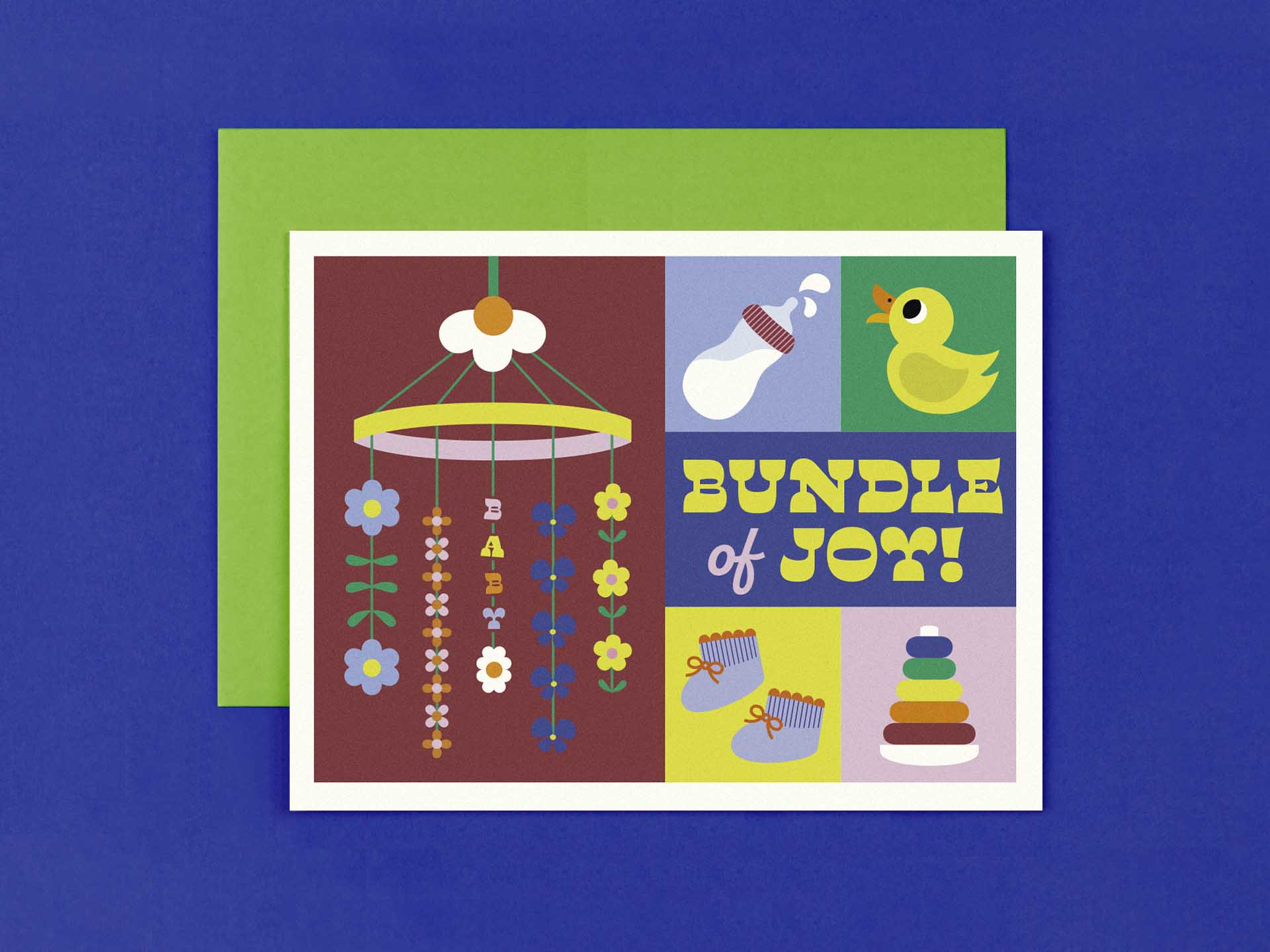 Baby Block / Bundle of Joy Colorblock New Baby Card