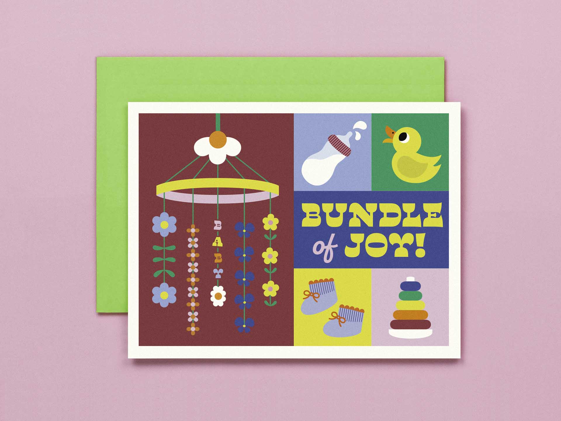 Baby Block / Bundle of Joy Colorblock New Baby Card