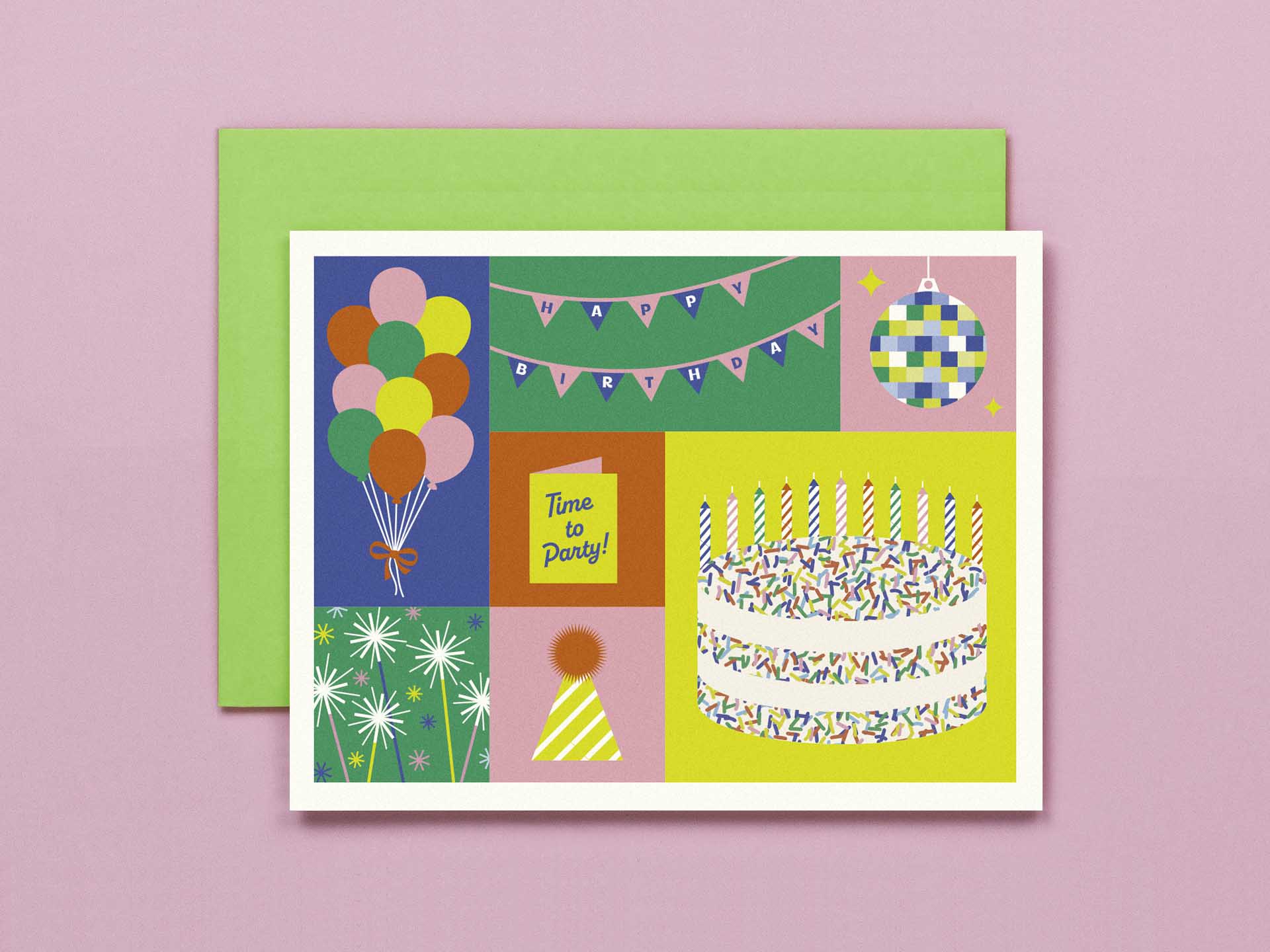 Birthday Block Colorblock Birthday Card