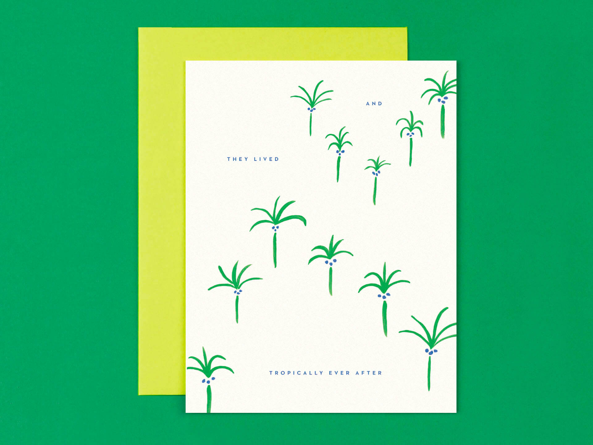 Tropically Ever After • Floating Palm Trees Wedding Congrats