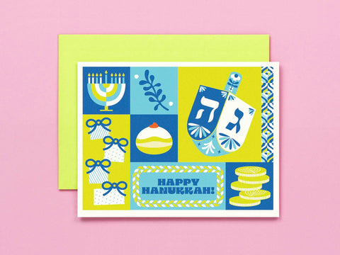 Hanukkah Block • Colorblock Hanukkah Card