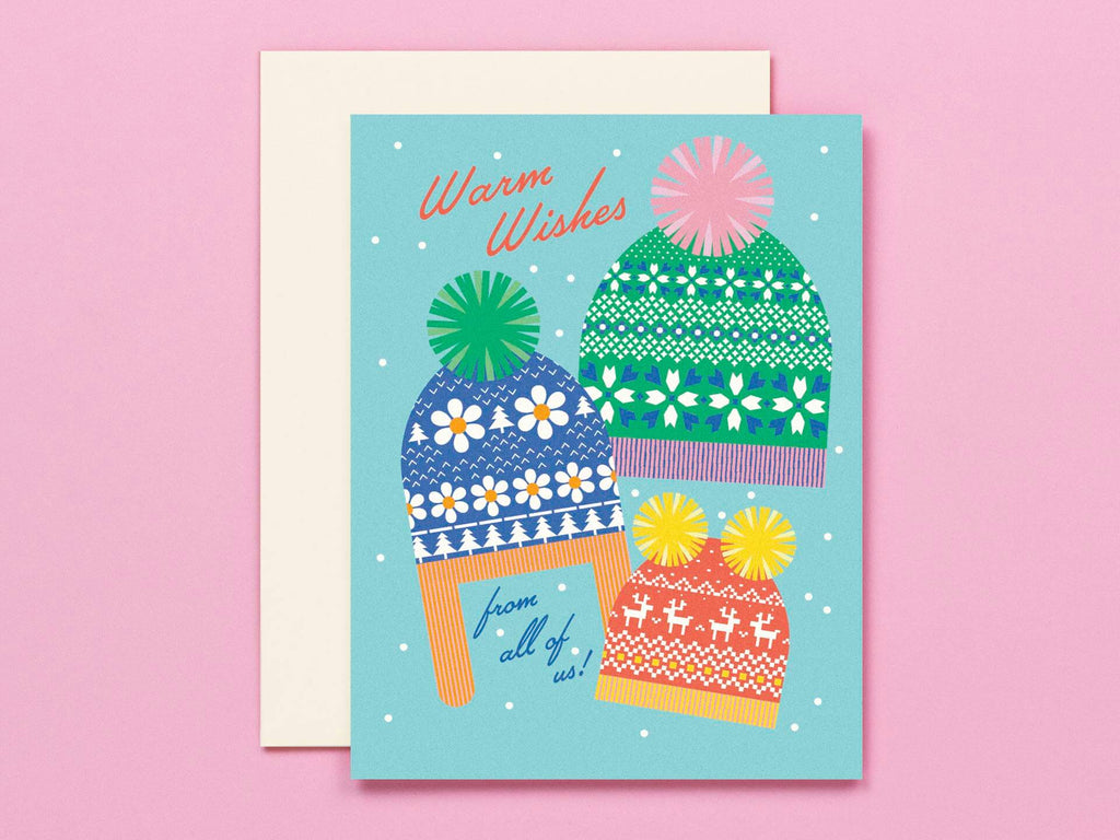 Warm Wishes Cozy Hat Family Holiday Card