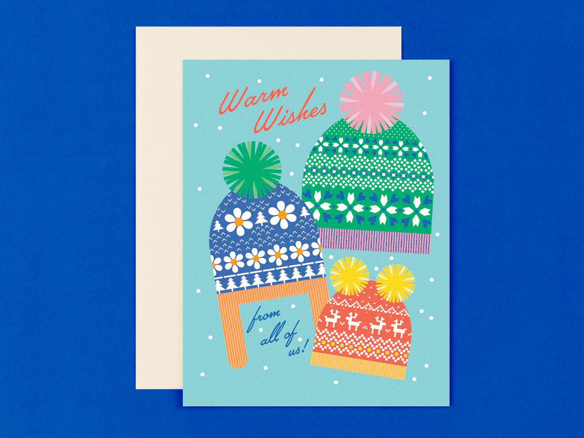 Warm Wishes Cozy Hat Family Holiday Card