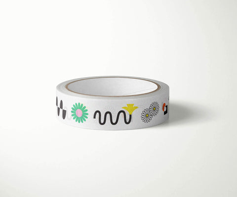 Squiggle Fleurs Washi Tape – 15mm