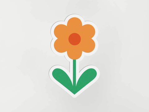 Love Die Cut Flower Sticker